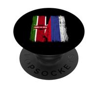 Kenia Rusia Media Bandera Kenia Rusia Jersey PopSockets PopGrip Adhesivo