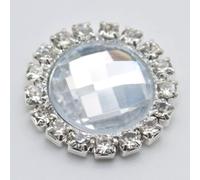 KENID, 10 Uds, Botones de Costura de Metal Plateado Redondo Plano de 16/18/20mm con Diamantes de imitación y Resina acrílica, Accesorios de Ajuste DIY