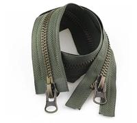 KENID 2 Piezas 8# Auto-Bloqueo de Cremallera de Metal de Cobre Deslizadores de Doble Cabeza para reparación de Cremallera de Abrigo de Chaqueta Cinta de Cremallera Verde Militar/Negra