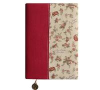 Keninll Diario personalizado para mujer, hecho a mano, de tela, con frutas de espino rojo, 160 páginas con líneas horizontales y marcapáginas para un fácil transporte, tamaño A5 (21 x 14,8 cm)
