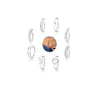 Kenivira 8 Piezas Piercing Ombligo Acero Quirurgico Antialérgico Plata Piercings Ombligo Titanio para Mujeres