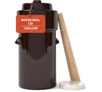 Kenley Bote de Fermentación de 4 Litros - Olla de Gres para Fermentar o Encurtir Kimchi, Chucrut, Pepinillos, Verduras, Kombucha - Fermentador de Cerámica con Pesas, Tapa y Macerador