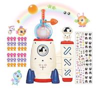 Kenmohuo Kit de manualidades de globos mágicos espaciales, 160 globos de cohete espacial con lanzador de bomba, accesorios adhesivos de amigos monstruos, globos inflables decorados, actividad creativa