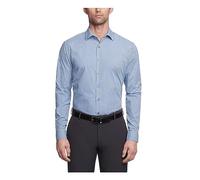 Kenneth Cole - Camisa de Vestir para Hombre con Cuello Abierto a Cuadros, Azul (Medio), 41 cm- 42 cm Cuello 86 cm- 89 cm Manga