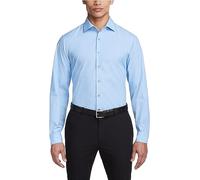 Kenneth Cole - Camisa de Vestir para Hombre con Cuello Abierto y Corte Ajustado, Azul Claro, 43 cm- 44 cm Hals 81 cm- 84 cm Ärmel