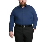 Kenneth Cole Dress Shirt Big and Tall Solid Camisa de Vestir, Azul Medio, 47 cm Hals 89 cm-91 cm Ärmel Hombres