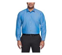 Kenneth Cole Dress Shirt Big and Tall Solid Camisa de Vestir, Hazy Blue, XXL/47 cm Cuello/ 86/89 cm Manga para Hombre