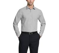 Kenneth Cole Dress Shirt Slim Fit Checks and Stripes (Patterned) Camisa de Vestir, Gris, 46/47 cm Cuello 91/94 cm Manga (XXL) para Hombre