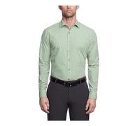 Kenneth Cole Dress Shirt Slim Fit Checks and Stripes (Patterned) Camisa de Vestir, Verde Ceniza, 38 cm-39 cm Cuello 81 cm-84 cm Manga para Hombre