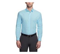 Kenneth Cole Dress Shirt Slim Fit Solid Camisa de Vestir, Agua, 41 cm-42 cm Cuello 86 cm-89 cm Manga para Hombre
