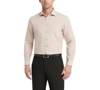 Kenneth Cole Dress Shirt Slim Fit Solid Camisa de Vestir, Almendra, 38 cm-39 cm Cuello 86 cm-89 cm Manga para Hombre