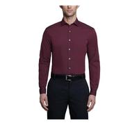 Kenneth Cole Dress Shirt Slim Fit Solid Camisa de Vestir, Granate, 43 cm-44 cm Cuello 81 cm-84 cm Manga para Hombre