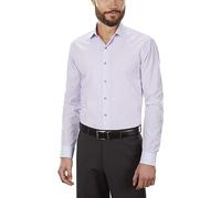 Kenneth Cole Dress Shirt Slim Fit Solid Camisa de Vestir, Lila, 46 cm-47 cm Cuello 86 cm-89 cm Manga para Hombre