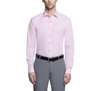 Kenneth Cole Dress Shirt Slim Fit Solid Camisa de Vestir, Rosa, 41 cm-42 cm Cuello 91 cm-94 cm Manga para Hombre