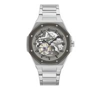 Kenneth Cole New York Reloj automático para hombre, esfera de esqueleto, bisel octogonal, diseño elegante y profesional, Gris, Moderno
