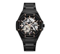 Kenneth Cole New York Reloj automático para hombre, esfera de esqueleto, bisel octogonal, diseño elegante y profesional, Esfera de esqueleto negro, Moderno