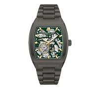 Kenneth Cole New York Reloj automático para Hombre, Esfera de Esqueleto, Caja Curvada, Estilo contemporáneo, Verde - Acero Inoxidable plomizo, Pulsera