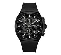 Kenneth Cole New York Reloj cronógrafo para hombre, pulsera de acero inoxidable, marcadores de hora llamativos, diseño sofisticado, Negro - Silicona negra
