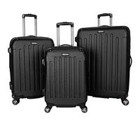 Kenneth Cole REACTION Abs - Juego de Equipaje anidado de 8 Ruedas de 3 Piezas: Equipaje de Mano de 20 Pulgadas, 24 Pulgadas, 28 Pulgadas, Black, 3-Piece Set (20"/24"/28"), Colección Renegada