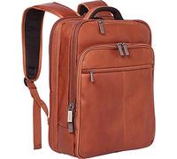 Kenneth Cole Reaction Manhattan-Mochila Delgada de Piel Colombiana Pulgadas para computadora portátil, coñac, 16" Laptop Backpack Unisex Adulto