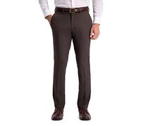 Kenneth Cole REACTION Men's Shadow Check Stretch Slim Fit Dress Pant, Brown, 33Wx30L
