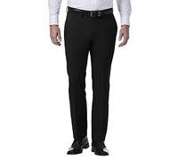 Kenneth Cole Reaction Men's Stretch Heather Tic Slim Fit Flat Front Dress Pant, Black, 36Wx32L