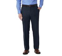 Kenneth Cole REACTION - Pantalones elásticos para Hombre con Parte Delantera Plana y Corte Moderno, Azul Marino, 33W/32L