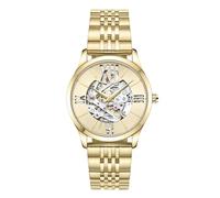 Kenneth Cole - Reloj analógico de lujo para mujer, acero inoxidable, automático, resistente al agua, números romanos, esfera de esqueleto, Oro, Estándar, Automático