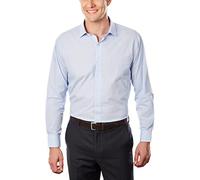 Kenneth Cole Unlisted Camisa de Vestir para Hombre de Corte ceñido con Estampado de Cuadros y Rayas, Exclusiva de Amazon, Azul-Cielo, 17"-17.5" Neck 34"-35" Sleeve
