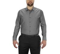 Kenneth Cole Unlisted Men's Dress Shirt Slim Fit Solid, Slim Graphite, 15"-15.5" Neck 32"-33" Sleeve