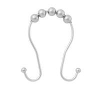 Kenney Metal Double Roller Ball Shower Curtain Rings Anillos de Cortina de Ducha de Doble Rodillo, Paquete de 12, Cromado