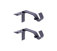 Kenney Soporte de barra de cortina sin medición de ajuste rápido de 5/8 pulgadas, negro mate