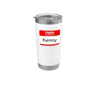 Kenny, Hola, me llamo Etiqueta, placa Vaso térmico de acero inoxidable de doble pared