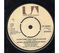KENNY ROGERS AND DOTTIE WEST - EVERYTIME TWO FOOLS COLLIDE 7 INCH (7" VINYL 45) UK UNITED ARTISTS 1978