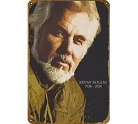 Kenny Rogers - Póster musical retro de metal vintage de 30,5 x 20,3 cm, decoración de pared para sala de bar, club, hombre, cueva