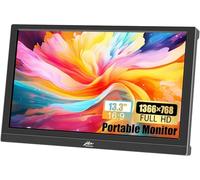 Kenowa Monitor portátil VGA de 13,3 Pulgadas, Pantalla FHD 1366 x 768, Pantalla LCD Externa, con Conector HDMI VGA para Auriculares PS3, PS4, Mac, Raspberry Pi, Ordenador portátil