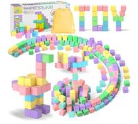 KENPOJO 50 PCS Bloques Magneticos Construccion Niños, Piezas Magneticas Niños Juguete Montessori Educativo, 2,5 CM Cubos Magnetic Blocks Regalo Creativo para Niño Niña de 3 4 5 6 7 8 9 Años