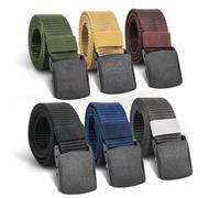 KENPOJO 6 PCS Cinturon Tactico Hombre, Unisex Ajustable Nylon Cinturón Táctico de Trabajo Transpirable con Hebilla de Plástico, Cinturones Hombre Paso Rápido a Través de la Seguridad del Aeropuerto