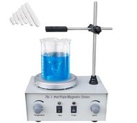 Kensbro Agitador magnético con placa calefactora, agitador magnético de 300W con 0-2200 rpm, regulador de velocidad continuo, 6 unidades de agitadores magnéticos para laboratorios