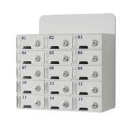 Kensbro Armario de Almacenamiento para Teléfono Móvil, 15 Compartimentos Acrílico Caja Almacenamiento Personal, Montado en la Pared Cabine Téléphonique con Cerradura y Puerto de Carga