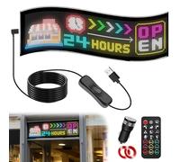 Kensbro Letrero LED Programable de Doble Fila, Pantalla LED Publicidad Exterior de Flexible con App y Control Remoto, Diseño Dinámico DIY, para Coches Camiones, Publicidad Bares Tienda (20 * 63cm)