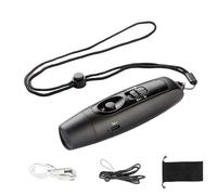 Kensbro Silbato electrónico, Silbato electrónico para árbitro, Silbato Deportivo de Mano Ajustable con Silbato electrónico con 3 volúmenes y 3 Tonos para educación física (Recargable Negro)