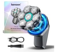 kensen Afeitadora Cabeza Hombre, Maquina Afeitar Hombre para Calvo, 7D Cabezales Maquina para Afeitar Cabeza en Seco y Húmedo con Pantalla LED, 100 mins Uso, IPX6 Impermeable, USB-C, 8100/8500RPM