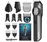 kensen Recortadora de Barba Hombre 13 en 1, Afeitadora Corporal Masculina, Máquina Cortar Pelo, Cortapelos Nariz y Oreja, IPX7 Impermeable Afeitadora Barba con Pantalla LED, 210 mins Uso