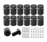 KENSHIRE 12 soportes de pared de aluminio sólido de 19 x 20 mm, soportes de letreros, tornillos de fijación, pernos de fijación, fijaciones de separación para marco acrílico, cartelera, cartelera,