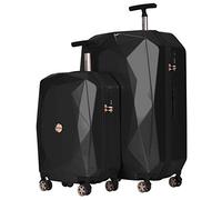 kensie Juego de Equipaje de Piedras Preciosas para Mujer, Black, 2 Piece Set (28"/20"), Juego de Equipaje de Piedras Preciosas
