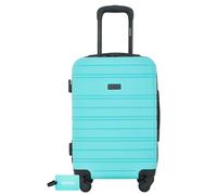 kensie Peonies Hardside Carry-On Luggage with ID Tag, Pool Blue, 22-Inch