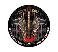 KENSILO Rock and Roll Round Retro Vintage Bar Metal Tin Sign Poster Style Wall Art Pub bar Decor 12 x 12 inches