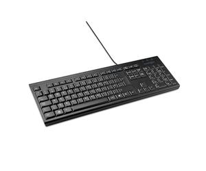 Kensington 1500109 Teclado Value con Cable para PC, Laptop, Notebook, Compatibilidad USB con Dell, Acer, HP, Samsung y más, Disposición QWERTY, Negro, Teclado Ingles