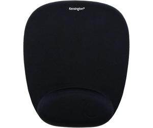 Kensington 62384 - Alfombrilla Para Ratón Con Reposamuñecas Integral De Espuma, Distribución Uniforme De Peso, Diseño Ergonómico, Superficie Suave, Color Negro